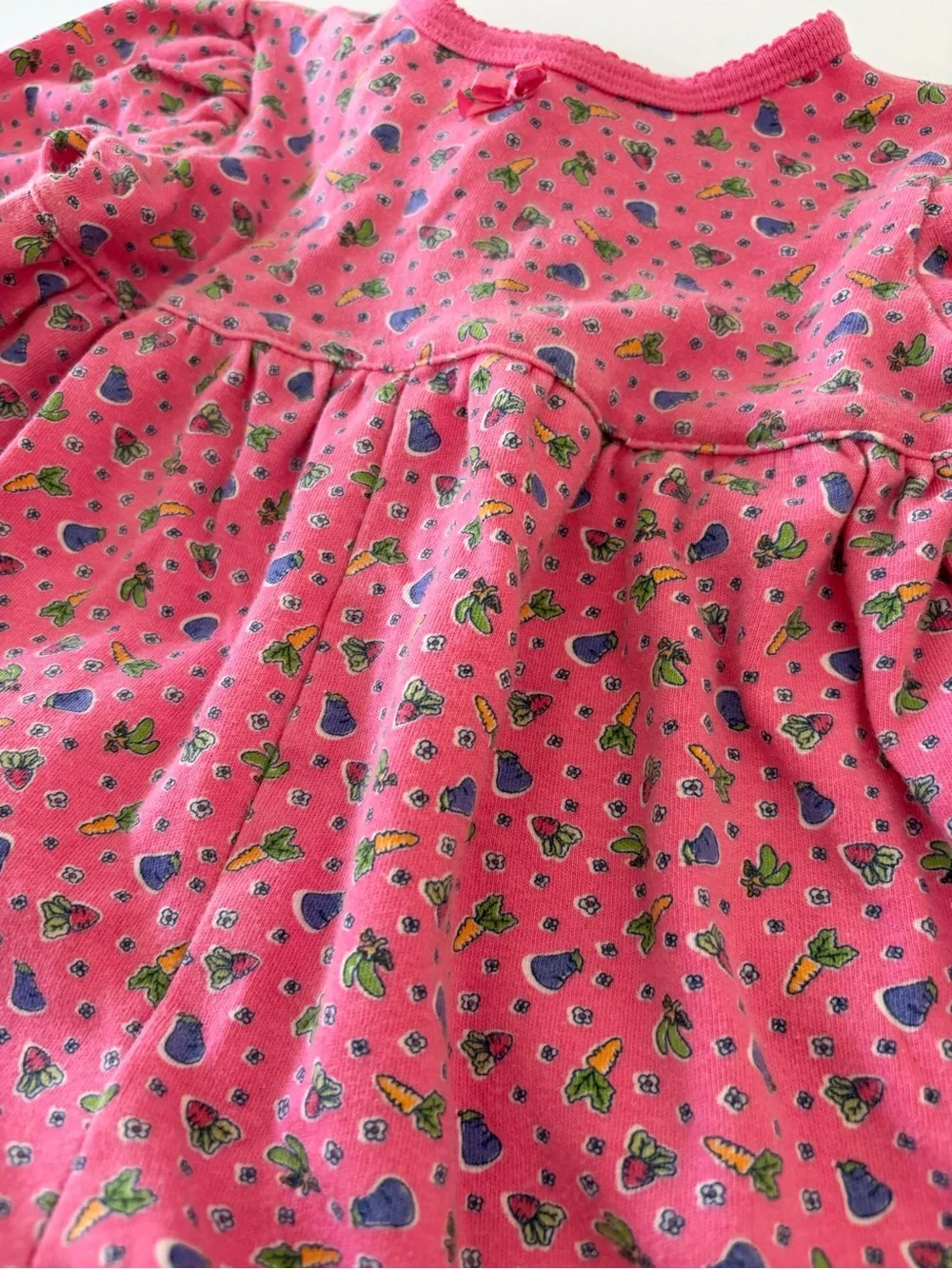 Vintage Carters Pink Garden Print Romper Baby Girl 9 Months 100% Cotton
